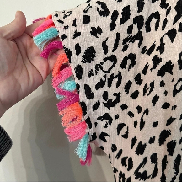 Savanna Jane Women's Stepping Ahead Leopard Neon Tassel Dress Size 2X GUC - Picture 9 of 11